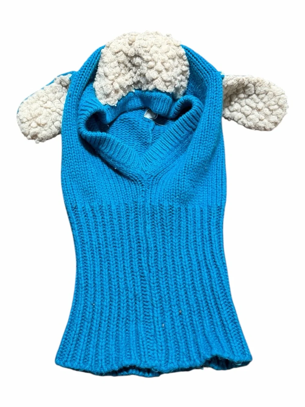 Blue Kids Knit Sheep Hat Hood - Cozy Winter Balaclava